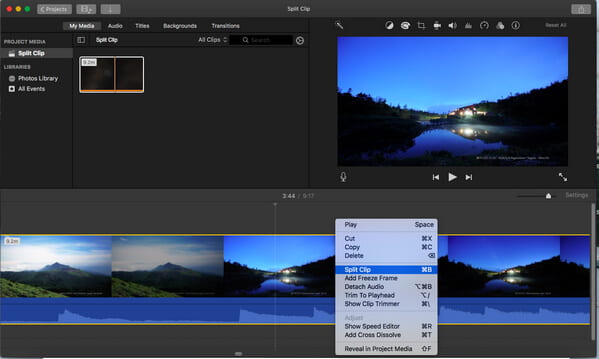 iMovie 10 split klip