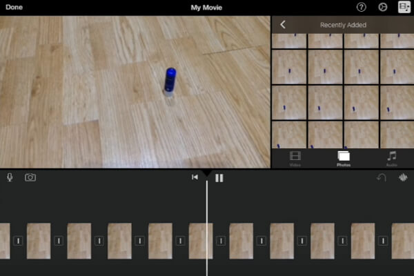 Остановить движение iMovie iPhone iPad