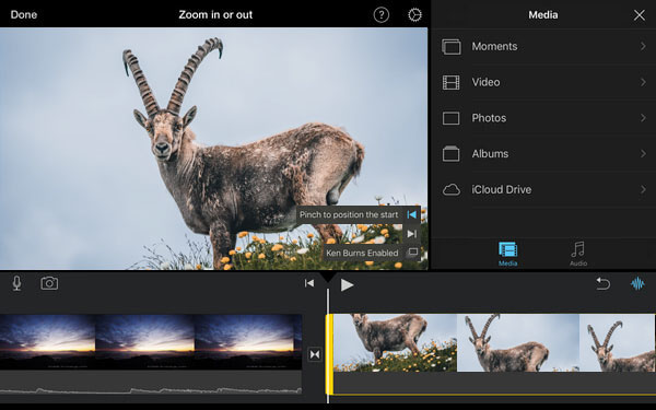 Ken Burns-effect in iMovie iOS