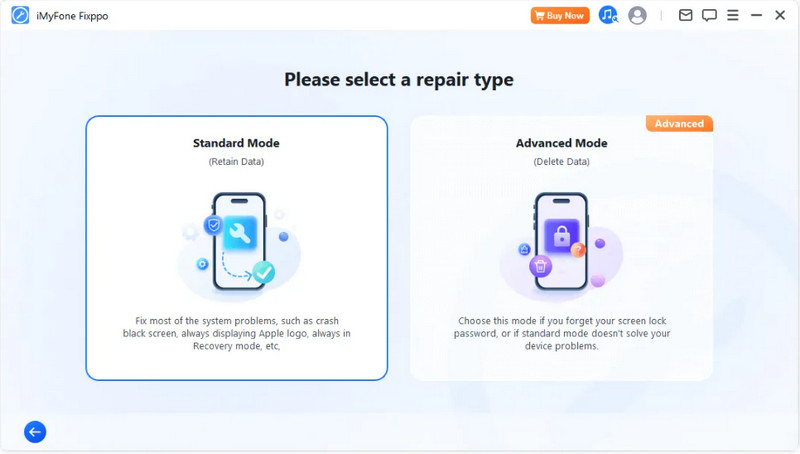 Standardní režim zařízení iMyFone Fixppo Connect Device