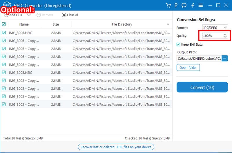 Enhance Converted HEIC Quality