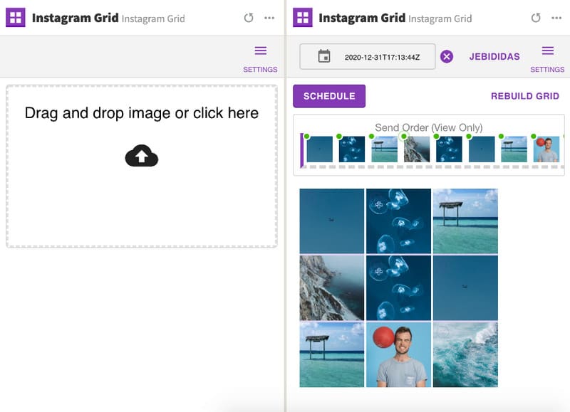 Aplikace Instagram Grid