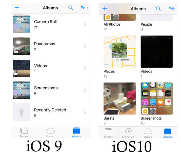 iOS 10 VS iOS 9照片