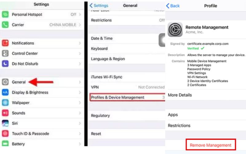 Check Configuration Profiles