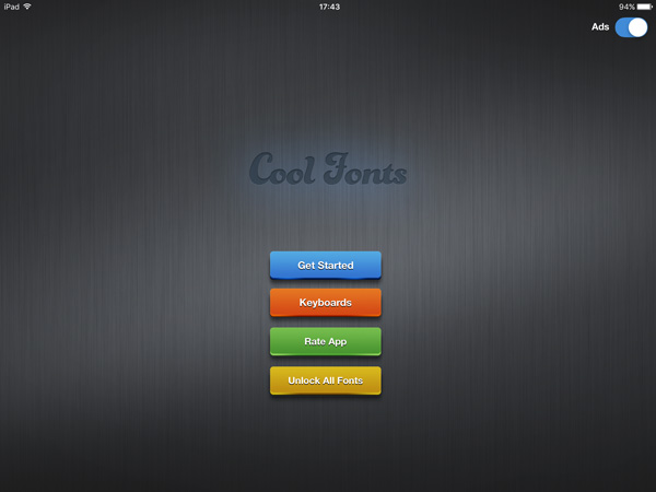 Cool Fonts Interface