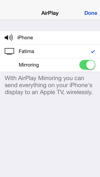 AirPlay tükrözés