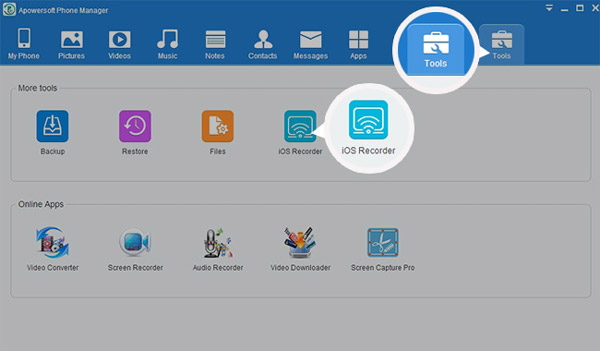 Apowersoft iOS Kaydedici özelliği