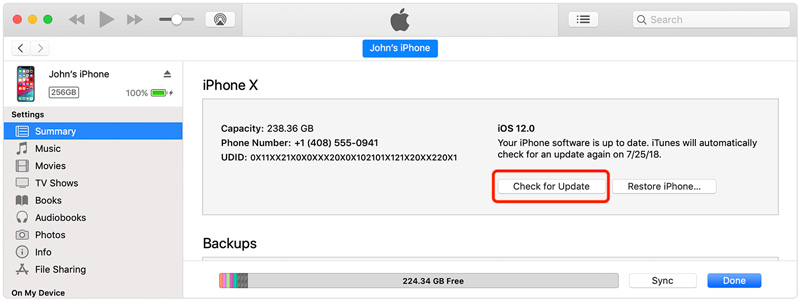 iTunes를 사용하여 iPhone을 최신 iOS로 업데이트하세요.