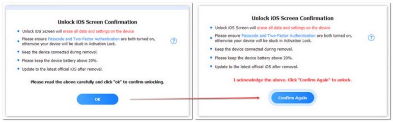 Confirm The Unlocking Process