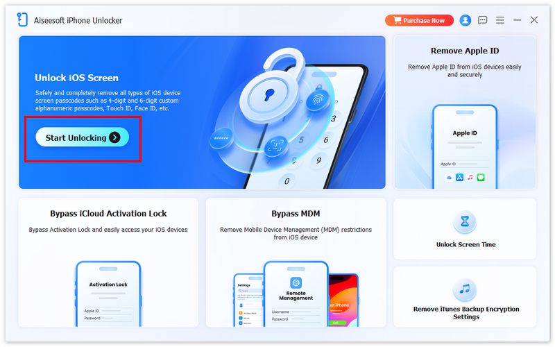 Unlock ios Screen Start Unlocking