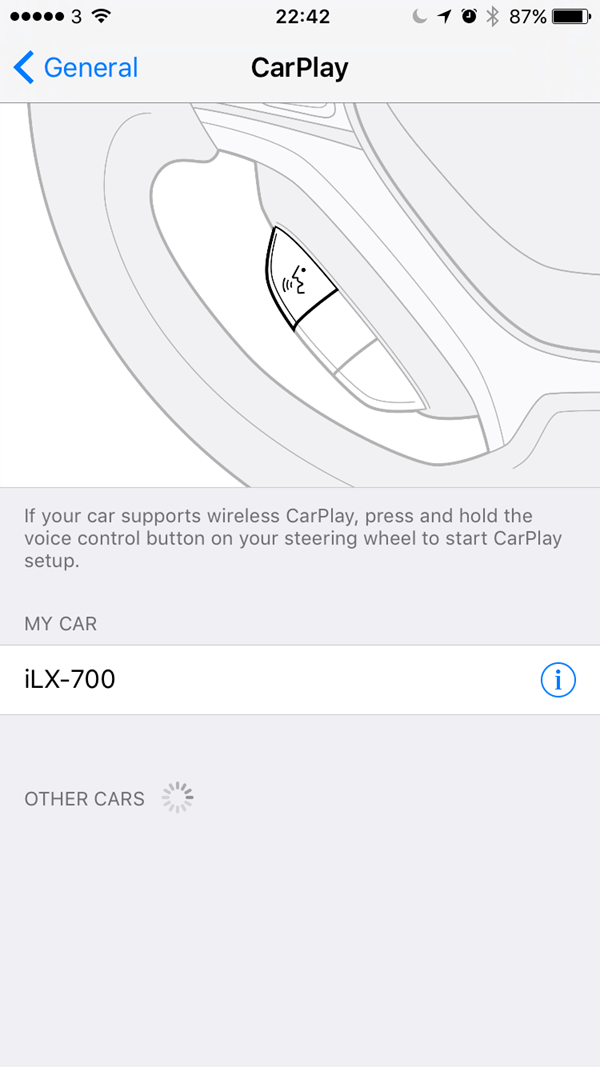 Opsætning af Carplay iPhone