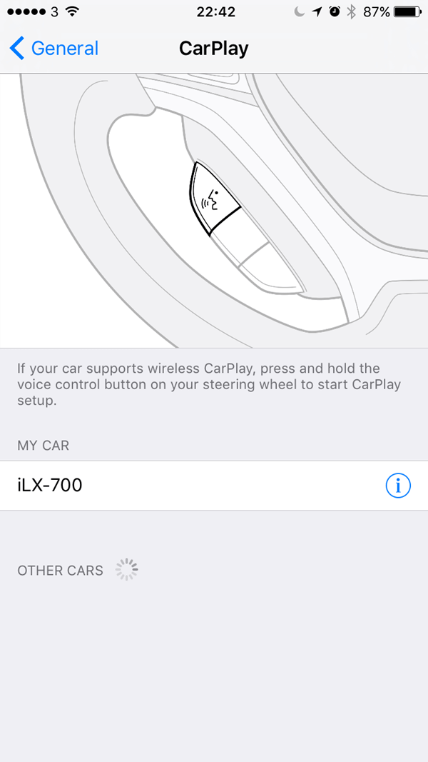 Ρύθμιση Carplay iPhone