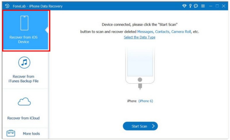 Valitse Palauta iOS-laitteesta