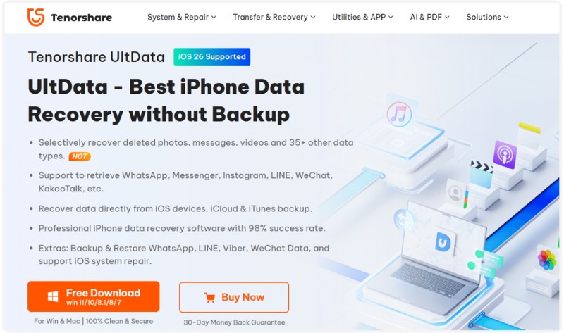 Tenorshare Ultdata -palautusohjelmisto