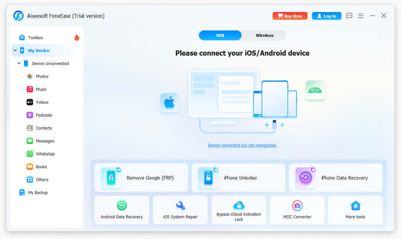 Интерфейс Aiseesoft Foneease