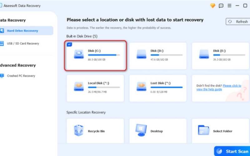 Select Files to Recover