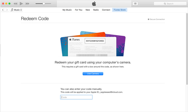 Innløs kode for iTunes-gavekort