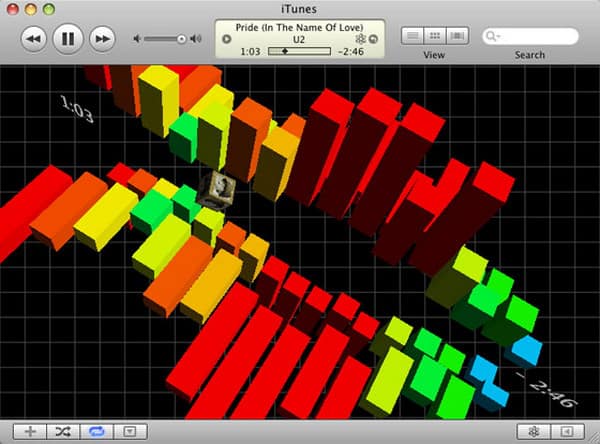 Visualizzatore iTunes di Cubismo