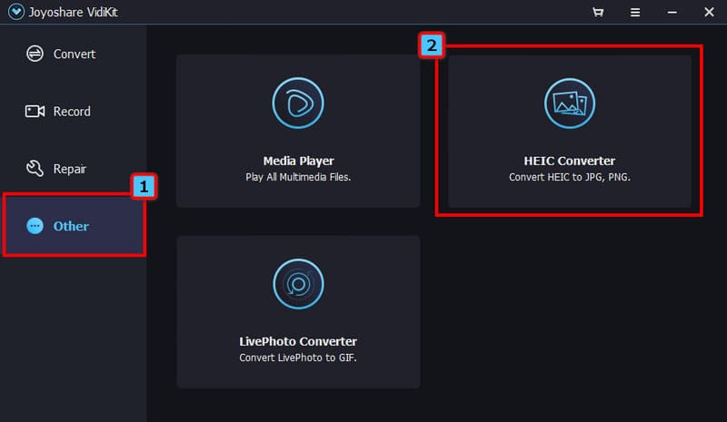 Åpne Joyoshare HEIC Converter