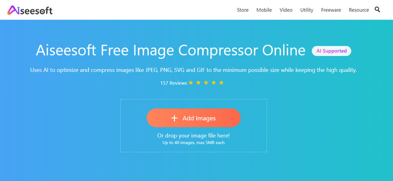 Aiseesoft Ücretsiz Çevrimiçi Görüntü Kompresörü