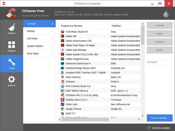 CCleaner Δωρεάν