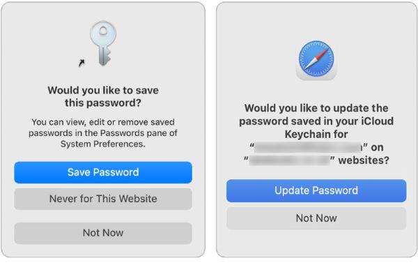 Usa Keychain mac per salvare la password di aggiornamento