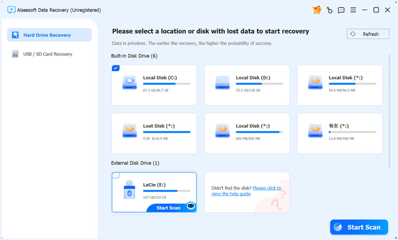 LaCie Hard Drive Data Recovery Aiseesoft
