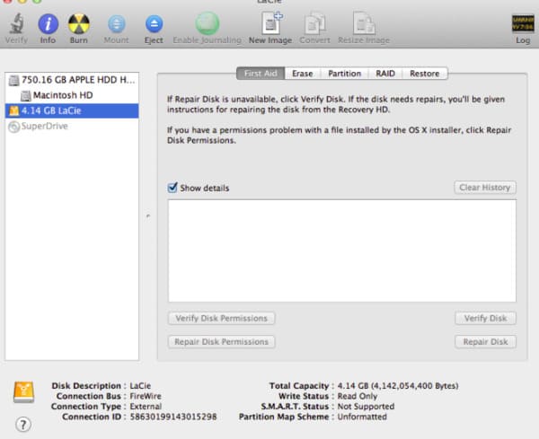 Reparera lacie hårddisk mac