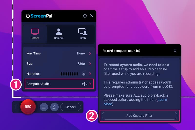 ScreenPal Record Audio On Mac