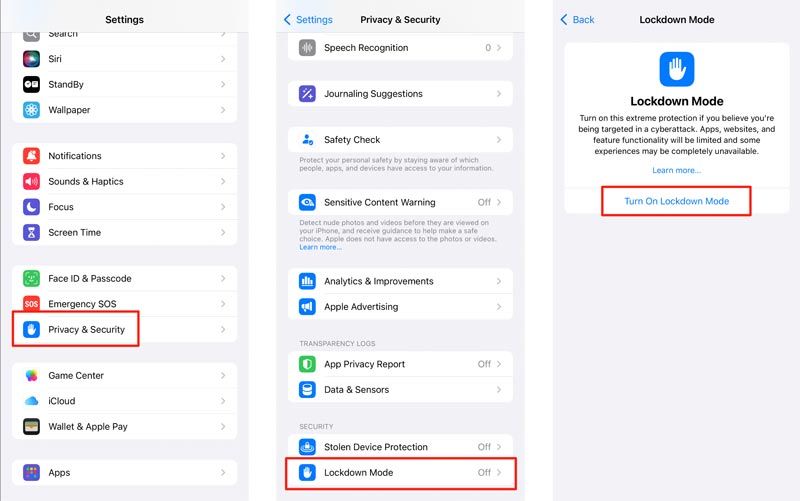 Turn on Lockdown Mode on iPhone
