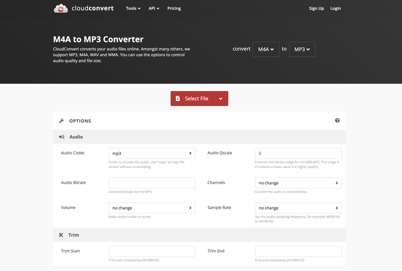 CloudConvert M4A to MP3 Converter