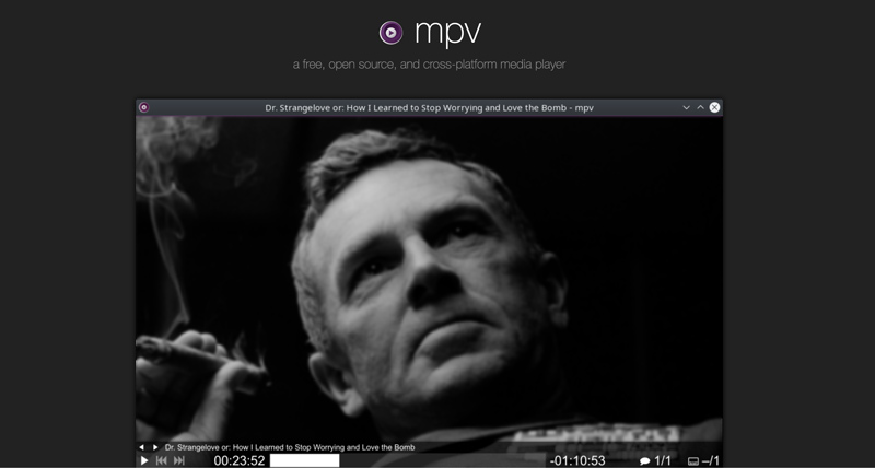 Media Player Classic vaihtoehtoinen MPV