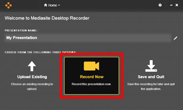 Gebruik Mediasite Desktop Recorder