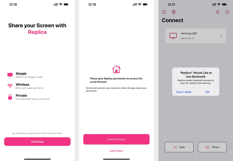 Käytä ilmaista Mirror App -sovellusta iPhone Replicalle