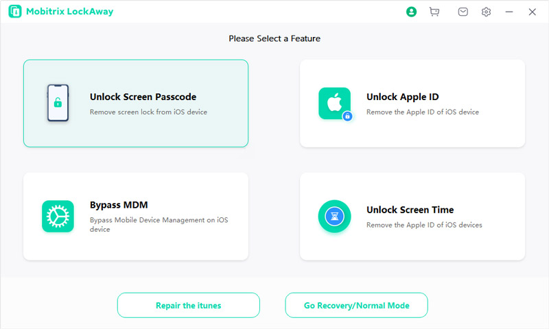 Launch Mobitrix Lockaway Unlock Screen Passcode
