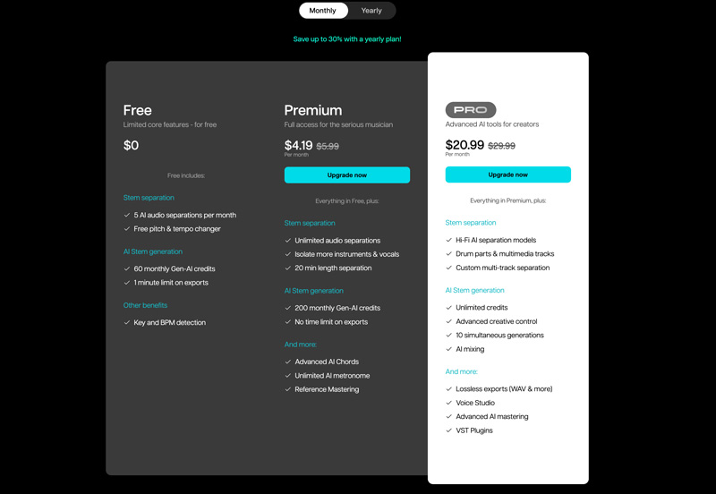 Moises Ai Premium Pro Plans