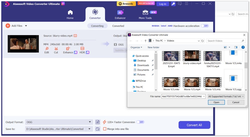 Aiseesoft Video Converter Ultimate Add MOV Files