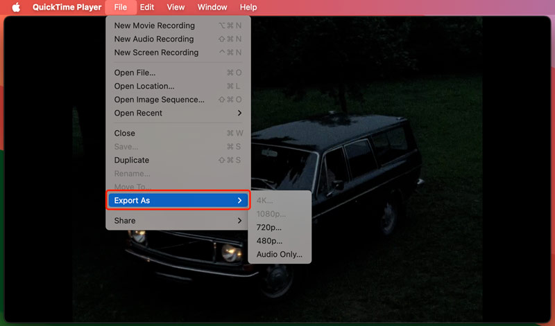 QuickTime MP4 na MOV Mac
