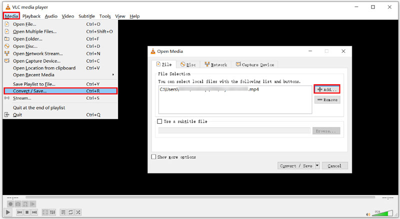 Videó hozzáadása a VLC Windowshoz