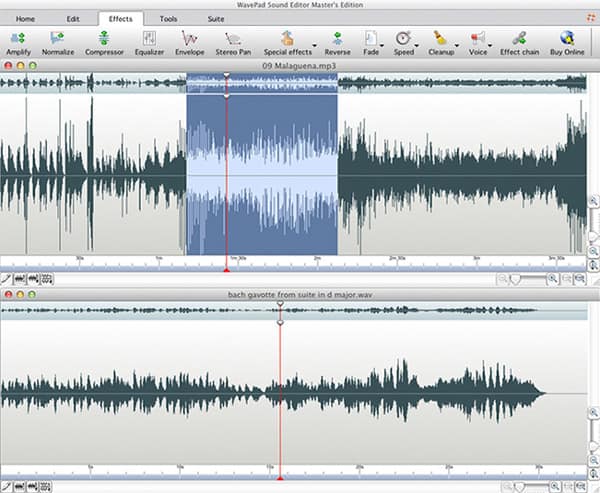 Программное обеспечение для редактирования музыки для Mac - WavePad