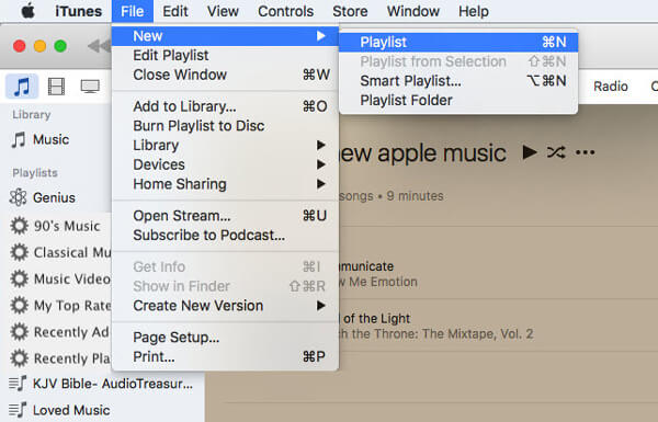 Δημιουργία λίστας αναπαραγωγής iTunes