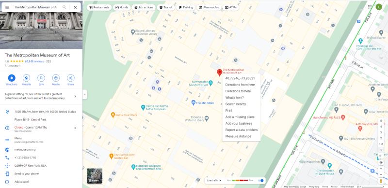Sprawdź współrzędne lokalizacji według mapy Google na komputerze