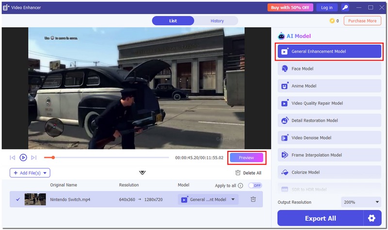 Select General Enhancement Model