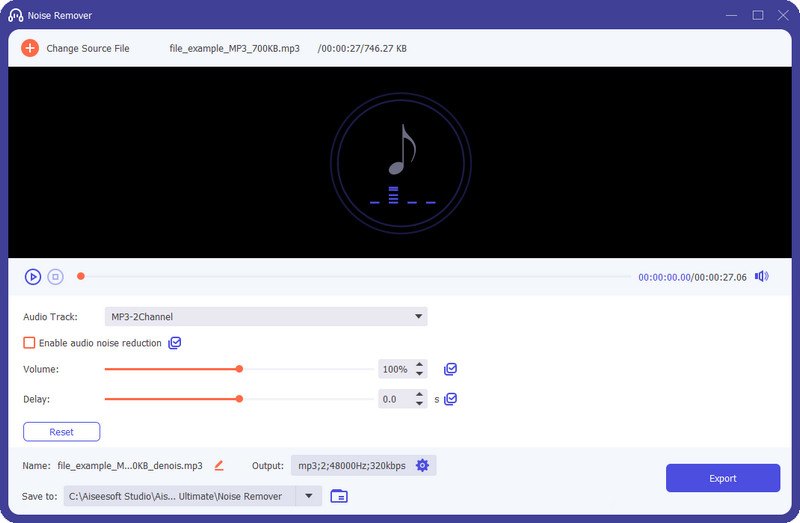 Функция шумоподавления Aiseesoft