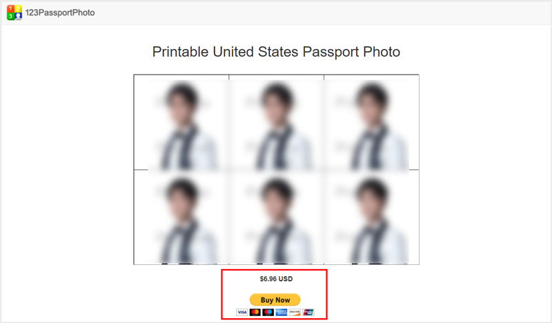Betaal voor het downloaden van paspoortfoto's
