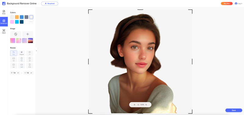 Изменить цвет фона портрета онлайн Aisee