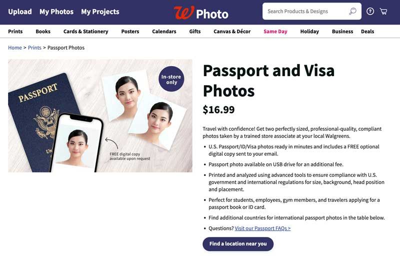 Получите фотографию на паспорт рядом со мной Walgreens