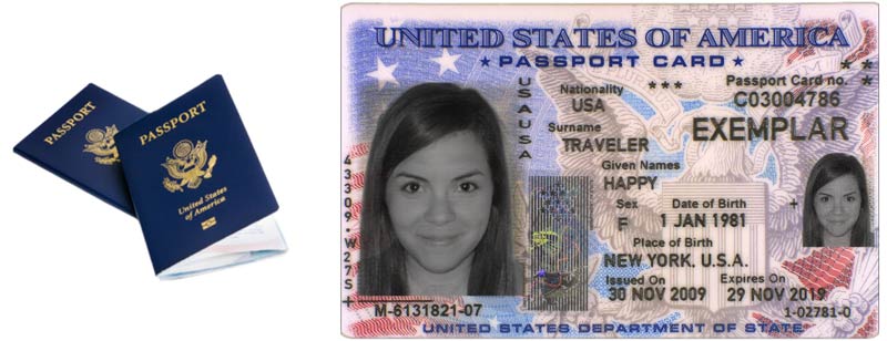 Esimerkki Yhdysvaltain passikortista