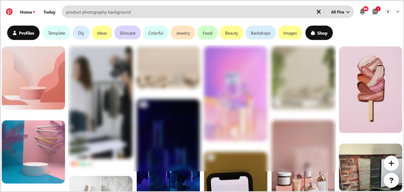 Φόντο φωτογραφίας προϊόντων Pinterest