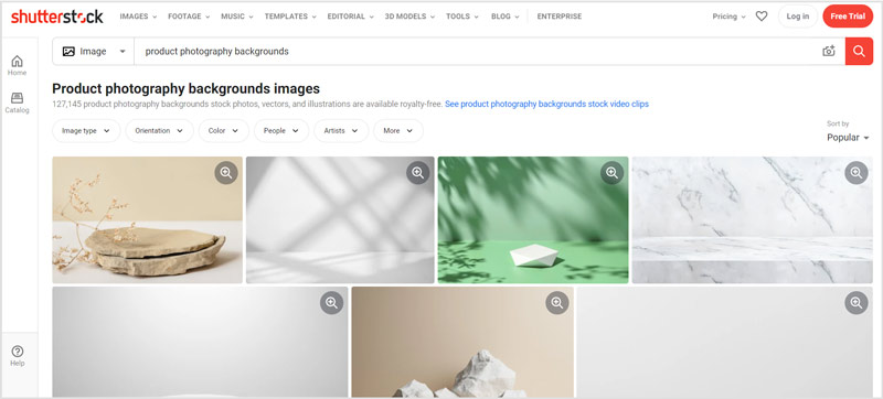 Shutterstock 제품 사진 배경